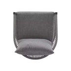 MAYEERTY Modern Gray Curved Aluminum Lounge Chair, Rope-Weave Cushioned Chair for Outdoor Living