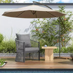 MAYEERTY Modern Gray Curved Aluminum Lounge Chair, Rope-Weave Cushioned Chair for Outdoor Living
