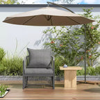 MAYEERTY Modern Gray Curved Aluminum Lounge Chair, Rope-Weave Cushioned Chair for Outdoor Living