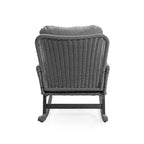 MAYEERTY Contemporary Beige Wicker Rocking Chair, Polyester Cushion Wooden Frame Chair for Patio Balcony Living Room