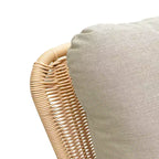 MAYEERTY Contemporary Beige Wicker Rocking Chair, Polyester Cushion Wooden Frame Chair for Patio Balcony Living Room