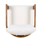 MAYEERTY Premium Acacia Wood Outdoor Club Chair, Curved Tub Design Water-Resistant Cushion All-Weather Chair