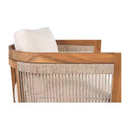 MAYEERTY Premium Acacia Wood Outdoor Club Chair, Curved Tub Rope Accent Water-Resistant Cushion All-Weather Chair