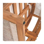 MAYEERTY Premium Acacia Wood Outdoor Club Chair, Curved Tub Rope Accent Water-Resistant Cushion All-Weather Chair