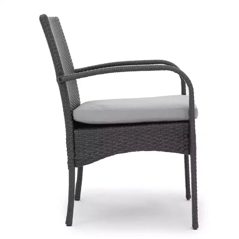 MAYEERTY Sedia da Pranzo da Esterno Ammortizzata in 2 Pezzi, Struttura in Alluminio con Vimini in Resina Resistente ai Raggi UV