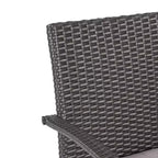 MAYEERTY Sedia da Pranzo da Esterno Ammortizzata in 2 Pezzi, Struttura in Alluminio con Vimini in Resina Resistente ai Raggi UV