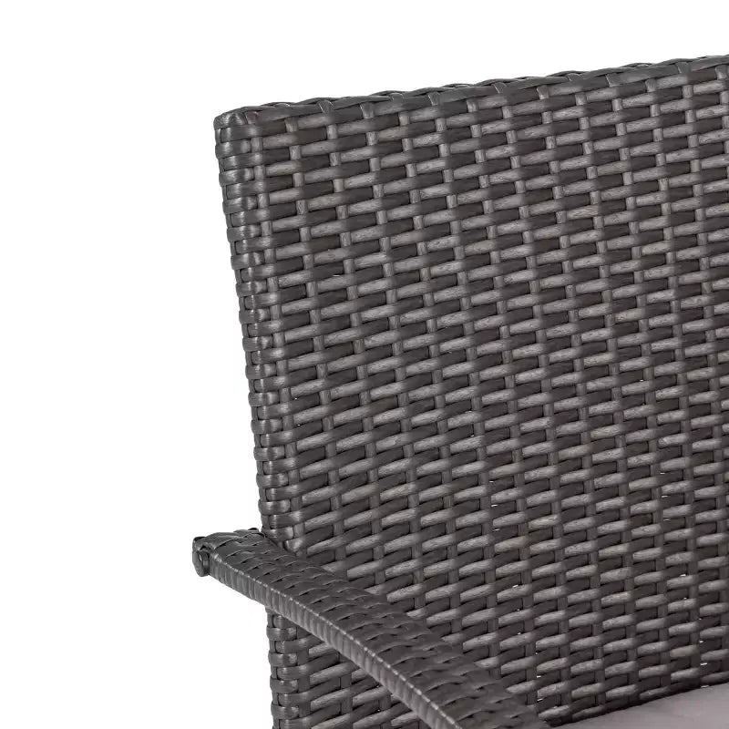 MAYEERTY Sedia da Pranzo da Esterno Ammortizzata in 2 Pezzi, Struttura in Alluminio con Vimini in Resina Resistente ai Raggi UV