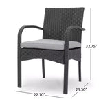 MAYEERTY Sedia da Pranzo da Esterno Ammortizzata in 2 Pezzi, Struttura in Alluminio con Vimini in Resina Resistente ai Raggi UV