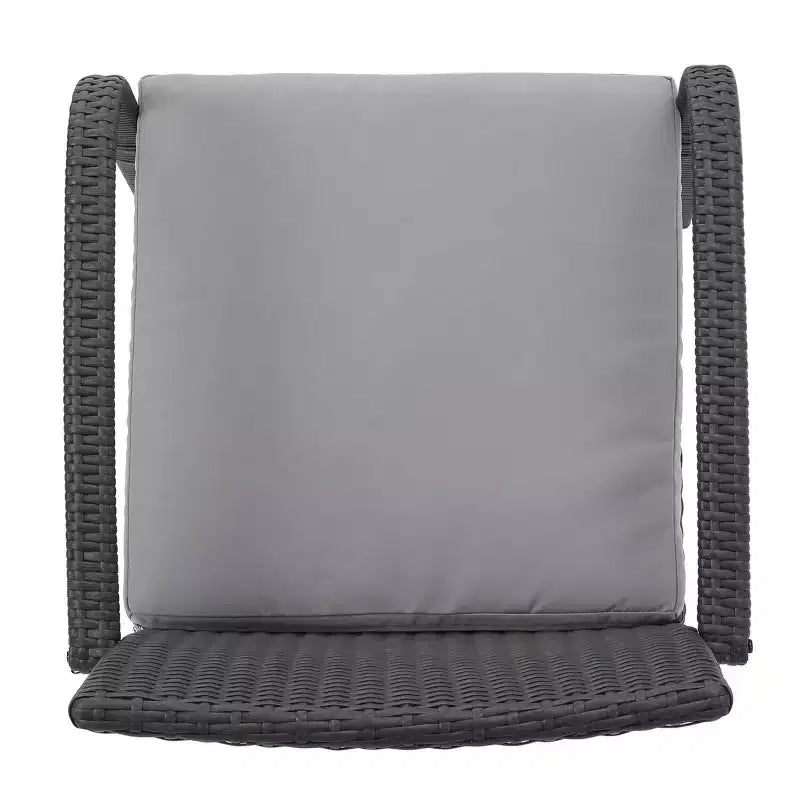 MAYEERTY Sedia da Pranzo da Esterno Ammortizzata in 2 Pezzi, Struttura in Alluminio con Vimini in Resina Resistente ai Raggi UV