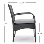 MAYEERTY Sedia da Pranzo da Esterno Ammortizzata in 2 Pezzi, Struttura in Alluminio con Vimini in Resina Resistente ai Raggi UV