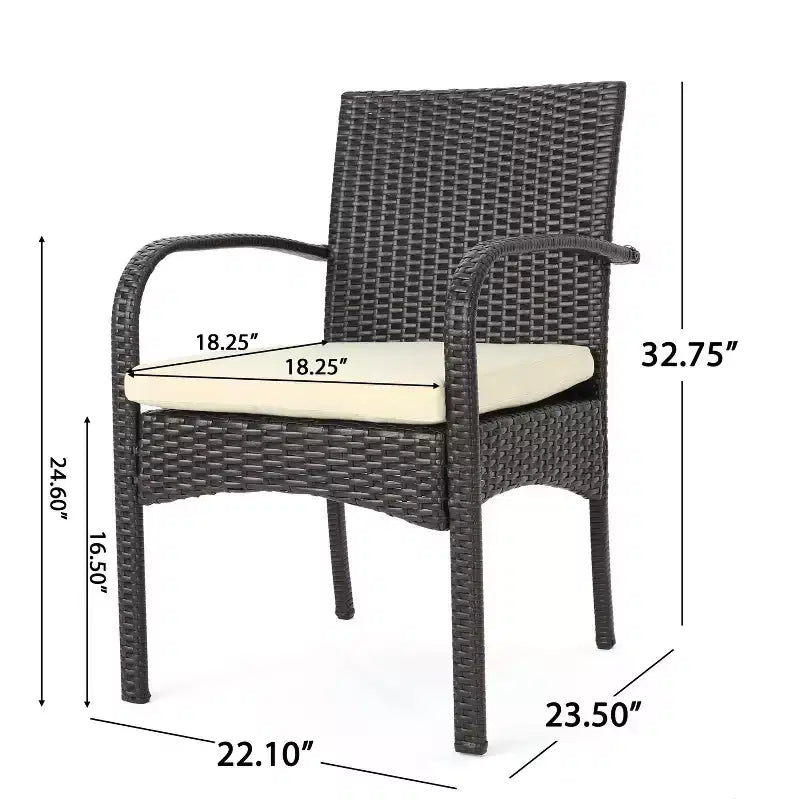 MAYEERTY Sedia da Pranzo da Esterno Ammortizzata in 2 Pezzi, Struttura in Alluminio con Vimini in Resina Resistente ai Raggi UV