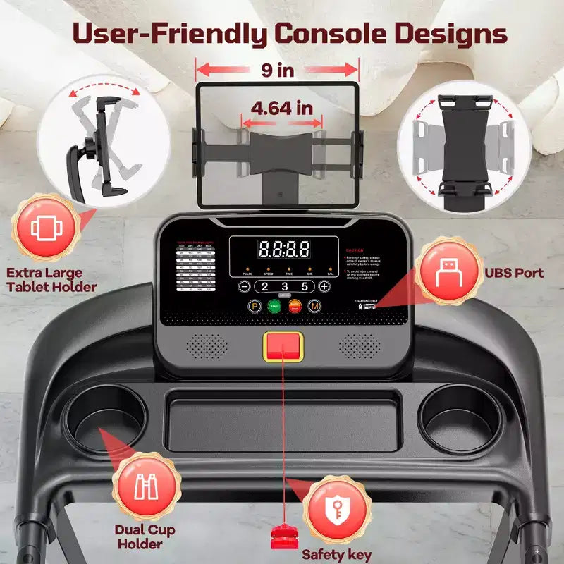 Tapis roulant da 3,5 HP in offerta: Tapis roulant pieghevole 4 in 1 con inclinazione del 12%, app e altoparlanti Bluetooth, capacità di 150 kg, 71 programmi, per casa/ufficio
