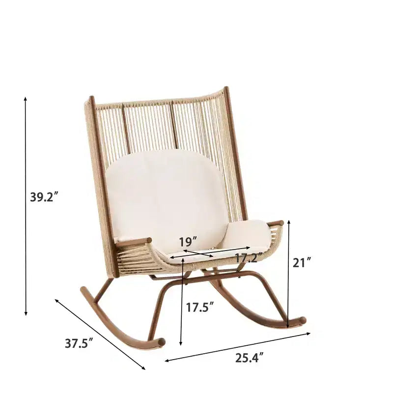 Christopher Knight Home Katerina Farmhouse Outdoor Woven Rattan Rocking Chair with Cushions