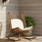 Christopher Knight Home Katerina Farmhouse Outdoor Woven Rattan Rocking Chair with Cushions