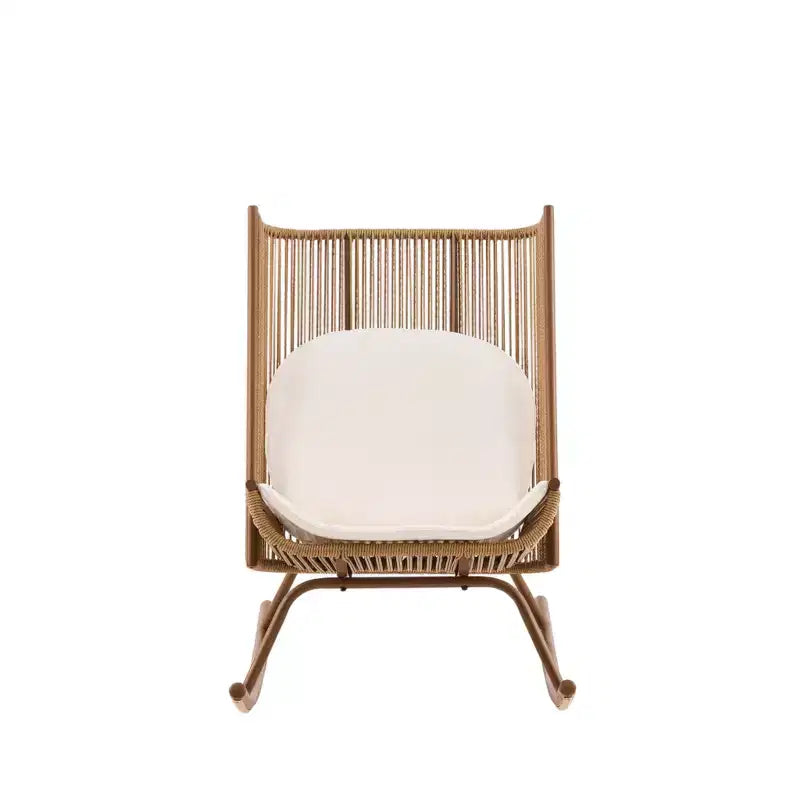 Christopher Knight Home Katerina Farmhouse Outdoor Woven Rattan Rocking Chair with Cushions