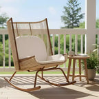 Christopher Knight Home Katerina Farmhouse Outdoor Woven Rattan Rocking Chair with Cushions