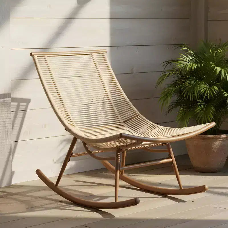 Sedia a Dondolo da Esterno in Rattan con Arco Stile Farmhouse Christopher Knight Home Marceline