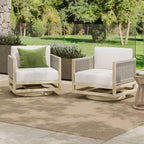 Christopher Knight Home Tabitha Sedia da patio girevole a 360° in legno di acacia stile rustico con cuscini spessi
