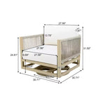 Christopher Knight Home Tabitha Sedia da patio girevole a 360° in legno di acacia stile rustico con cuscini spessi
