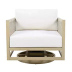 Christopher Knight Home Tabitha Sedia da patio girevole a 360° in legno di acacia stile rustico con cuscini spessi