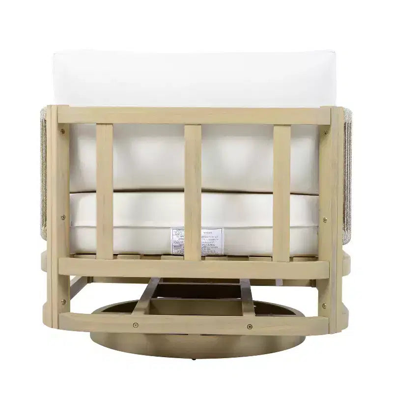 Christopher Knight Home Tabitha Sedia da patio girevole a 360° in legno di acacia stile rustico con cuscini spessi