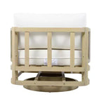 Christopher Knight Home Tabitha Sedia da patio girevole a 360° in legno di acacia stile rustico con cuscini spessi