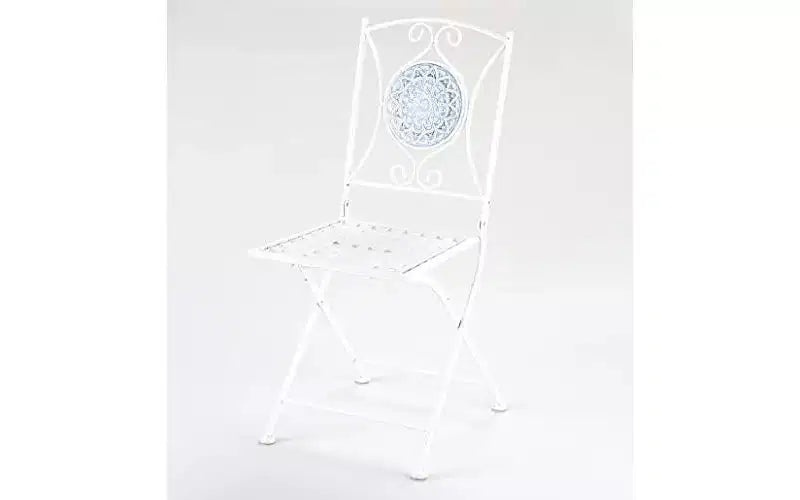 The Lakeside Collection Metal Mosaic White Outdoor Chair -