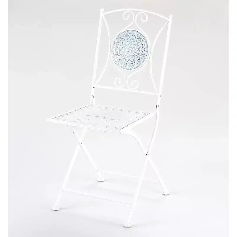 The Lakeside Collection Metal Mosaic White Outdoor Chair -