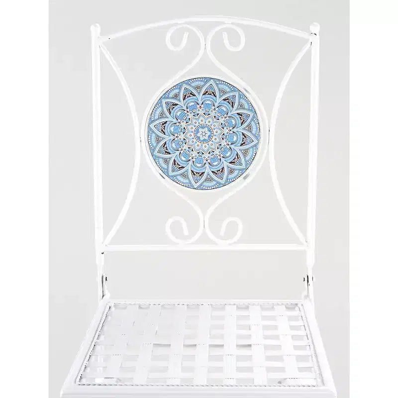 The Lakeside Collection Metal Mosaic White Outdoor Chair -