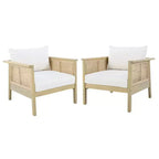 Christopher Knight Home Seokwoo Farmhouse Outdoor Acacia Wood Club Chairs with Wicker and Cushion