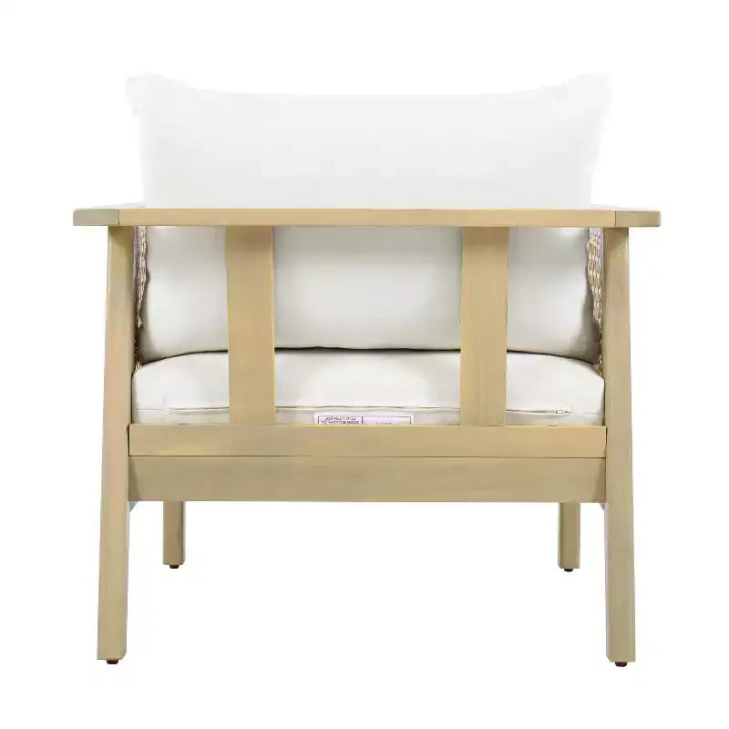 Christopher Knight Home Seokwoo Farmhouse Outdoor Acacia Wood Club Chairs with Wicker and Cushion
