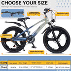 NAYSAYE 20 Inch Kids Mountain Bike with 7-Speed Drivetrain and Magnesium Alloy Frame for Boys and Girls Ages 8-12, 57.09*21.65*29.92
