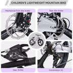 NAYSAYE 20 Inch Kids Mountain Bike with 7-Speed Drivetrain and Magnesium Alloy Frame for Boys and Girls Ages 8-12, 57.09*21.65*29.92