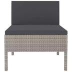 vidaXL Patio Chairs 3 Pcs Rattan Conversation Chair with Cushions Poly Rattan