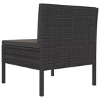 vidaXL Patio Chairs 3 Pcs Rattan Conversation Chair with Cushions Poly Rattan