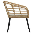 vidaXL Rattan Dining Chair 2 Pcs Patio Wicker Chair with Cushions Poly Rattan