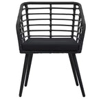 vidaXL Rattan Dining Chair 2 Pcs Patio Wicker Chair with Cushions Poly Rattan