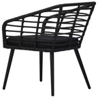 vidaXL Rattan Dining Chair 2 Pcs Patio Wicker Chair with Cushions Poly Rattan