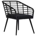 vidaXL Rattan Dining Chair 2 Pcs Patio Wicker Chair with Cushions Poly Rattan