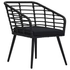 vidaXL Rattan Dining Chair 2 Pcs Patio Wicker Chair with Cushions Poly Rattan