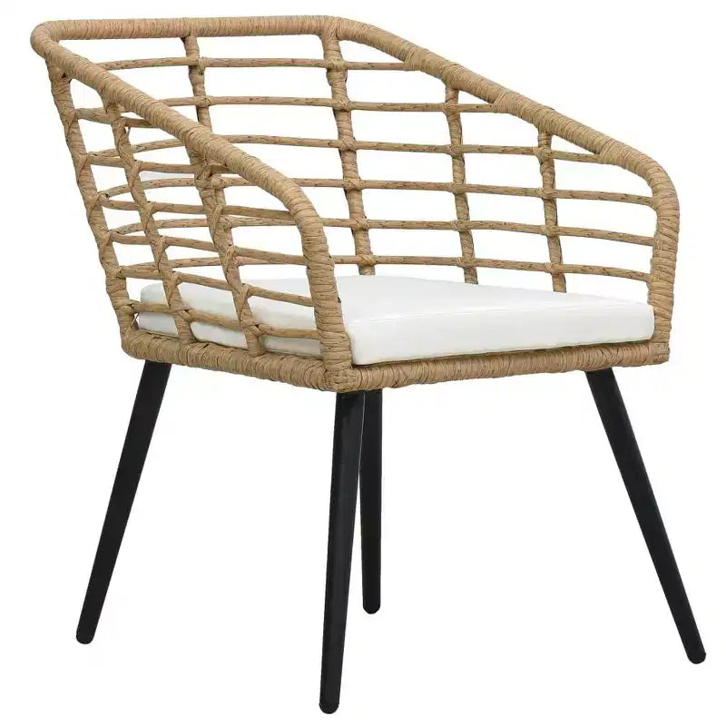 vidaXL Sedie da pranzo in rattan 2 pz con cuscini, in polyrattan
