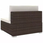 vidaXL Patio Furniture Rattan Sofa Chair Middle Seat with Cushions Poly Rattan