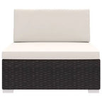 vidaXL Patio Furniture Rattan Sofa Chair Middle Seat with Cushions Poly Rattan