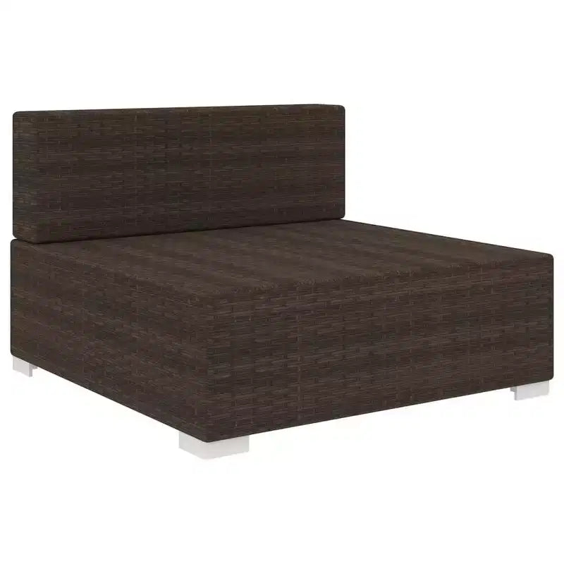 vidaXL Mobili da Esterno Sedia per Divano Centrale in Rattan con Cuscini Polyrattan