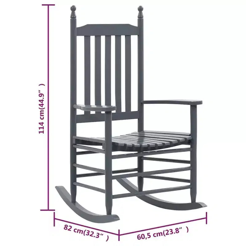 vidaXL Rocking Chair Outdoor Patio Rocking Chair with Curved Seat Poplar Wood