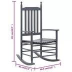 vidaXL Rocking Chair Outdoor Patio Rocking Chair with Curved Seat Poplar Wood