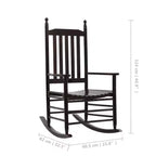 vidaXL Rocking Chair Outdoor Patio Rocking Chair with Curved Seat Poplar Wood