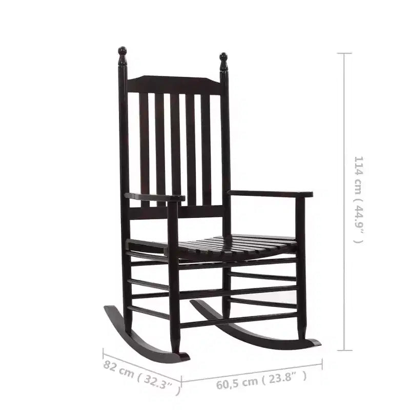 vidaXL Rocking Chair Outdoor Patio Rocking Chair with Curved Seat Poplar Wood