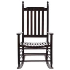 vidaXL Rocking Chair Outdoor Patio Rocking Chair with Curved Seat Poplar Wood