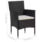 vidaXL Set di 2 sedie in polyrattan e acciaio